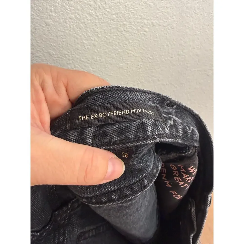Aritzia Denim Forum Ex Boyfriend Denim Shorts Black 28